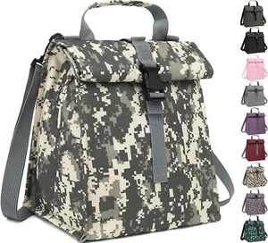 Tactical Lunch Bag Large Insulated Lunch Box Cooler Tote for Men Camo Black - Picture 1 of 9