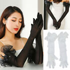 Women's Long Mittens Wedding Dress Etiquette Lace Gloves Long Two Color New &