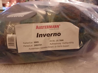 Lot Of 10 Skeins Of Austermann Inverno Wool Blend Yarn Color 005 Lot Number 2404 - Image 1 of 4