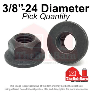 3/8"-24 Grade 8 (G) Hex Flange Top Lock Nuts FINE Phos & Oil (Pick Quantity) - Picture 1 of 2