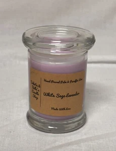 White Sage lavender 8oz Scented Glass Jar Candle - Picture 1 of 3
