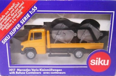 Siku 2017 Mercedes Benz Vario w/Liftoff Refuse Containers - W. Germany 1/55 MIB - Image 1 of 3