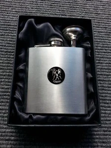 GEMINI Astrology Zodiac Star Sign Hipflask Brushed Stainless Steel Gift Idea - Picture 1 of 2