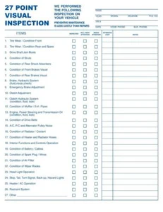 50 - 27 Point Automotive Service Inspection Forms / 2 Part Carbonless TMG024 - Picture 1 of 1