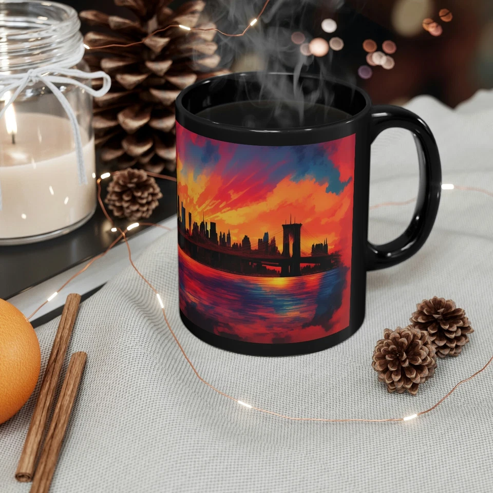 Taza negra New York Dusk 11 oz Foto 1 de 1