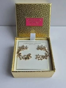 Christian Siriano New York Gold Tone Rhinestone Sparkly Formal Bridal Prom NEW - Picture 1 of 11