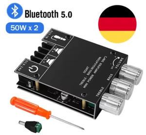 ZK-502MT Bluetooth 5,0 Subwoofer Verstärker Platine 2,0 2x50W - Bild 1 von 5