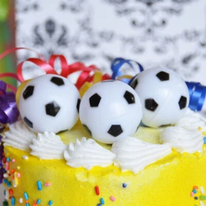 Mini 1.5" Sports Ball Decoration Cake Topper Pack of 12 - Picture 1 of 4