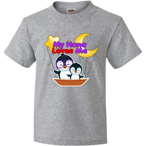 Inktastic My Nana Loves Me Penguin Youth T-Shirt Penguins Cute Tee Kids Children - Picture 1 of 11