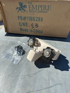 RV Tub Faucet Shower Diverter 4" on Center Off White bone  with Smoke Handles - Bild 1 von 7