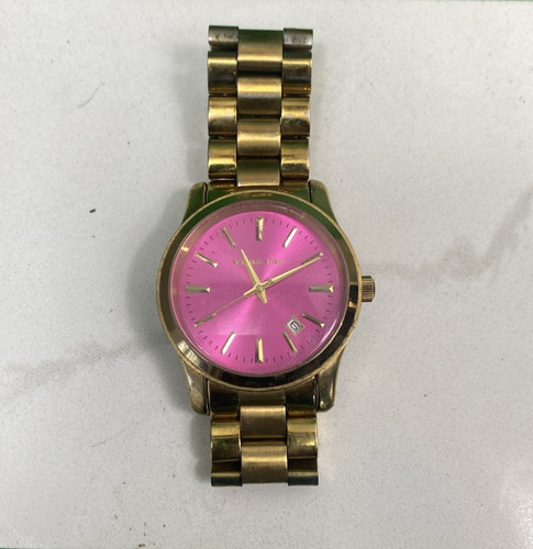 OROLOGIO MICHAEL KORS DONNA MK 5801 CASSA E CINTURINO ORO CON QUADRANTE ROSA NECESSITA DI BATTERIA