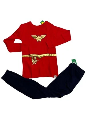 New Gap DC Wonder Woman 2 Piece PJ Pajama Set Long Sleeve Pants Girls Size 4 - Image 1 of 4