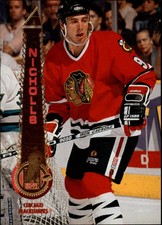 1994-95 Pinnacle Chicago Blackhawks Hockey Card #499 Bernie Nicholls