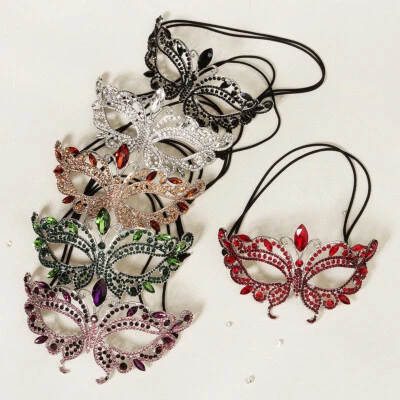 Halloween Princess Metallic Crystal Diamante Eye Face Mask,Wedding Party Mask - Image 1 of 4