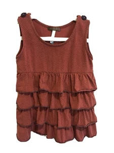 Matilda Jane Mädchen Größe 2 ärmellos Rüschen Lagenlook Kleid koralle lila hervorragender Zustand - Bild 1 von 7