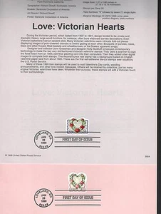 SP#134 Love Victorian Hearts 29c  32c 33c 55c ( 4 ) Souvenir Pages - Picture 1 of 2