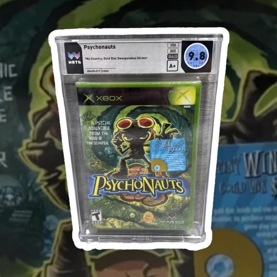 9.8 A+ 1ST PRINT GOLD DISC SWEEPSTAKES! Psychonauts Xbox WATA NOT CGC VGA - Image 1 of 4