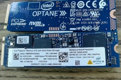 NEW Intel Optane Menmory H10 HBRPEKNX0202AL 32GB + 512GB M.2 PCIe NVME SSD - Image 1 of 4