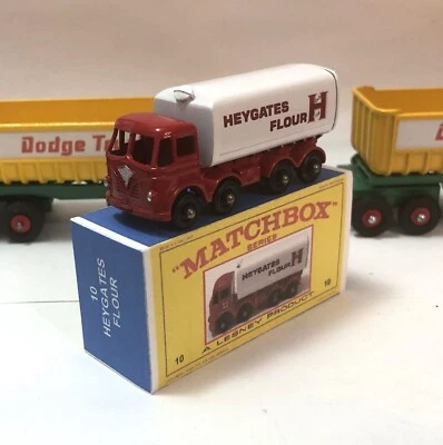 Caja de cerillas Lesney vintage 10c forraje "HEYGATES HARIN" conversión personalizada única en su clase Foto 1 de 4