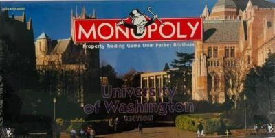 Vintage Monopoly University Of Washington Edition 1998 Board Game New Sealed - Image 1 of 4