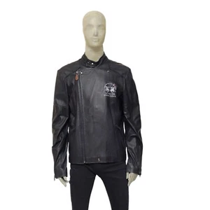 La Martina Maserati Midnight blue men's leather jacket side zip front size XL - Picture 1 of 12