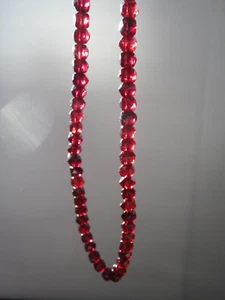 BEAUTIFUL ANTIQUE 1800’S FACETED GENUINE BOHEMIAN GLASS BEAD NECKLACE 17” - Picture 1 of 13
