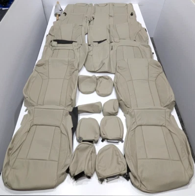 Para Subaru Ascent Premium 8 pasajeros  Fundas de asiento de cuero crema KR355 2019-2025 Foto 1 de 4