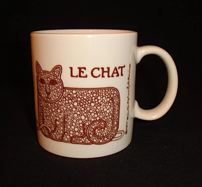 Vtg 1978 Taylor & Ng "Le Chat" Mug/Cup Brown Cat Mouse & Yarn Japan - Image 1 of 4