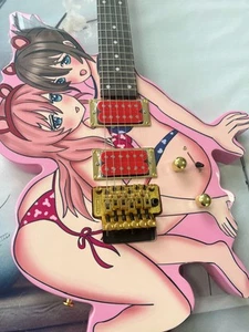 Electric Guitar Beautiful Girl Shaped  Pink Pickup Physical Shooting Freezing - Picture 1 of 22