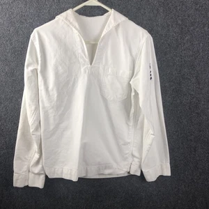 Vintage 1960s USN Navy White Cotton Sailor Top Vietnam Era Stenciled Uniform - Picture 1 of 8