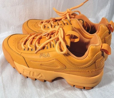 Fila Women's Disruptor II Bright Orange Leather Sneaker Shoes - Size 8.5 - Image 1 of 4