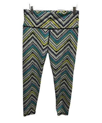 Leggings Aerie Mujer Grandes Azul Verde Chevron Azteca Chill Play Move Yoga Pantalones Foto 1 de 4