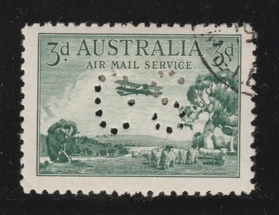 Australia 1929 3D correo aéreo verde 'OS' CTO BW 134wa Foto 1 de 2