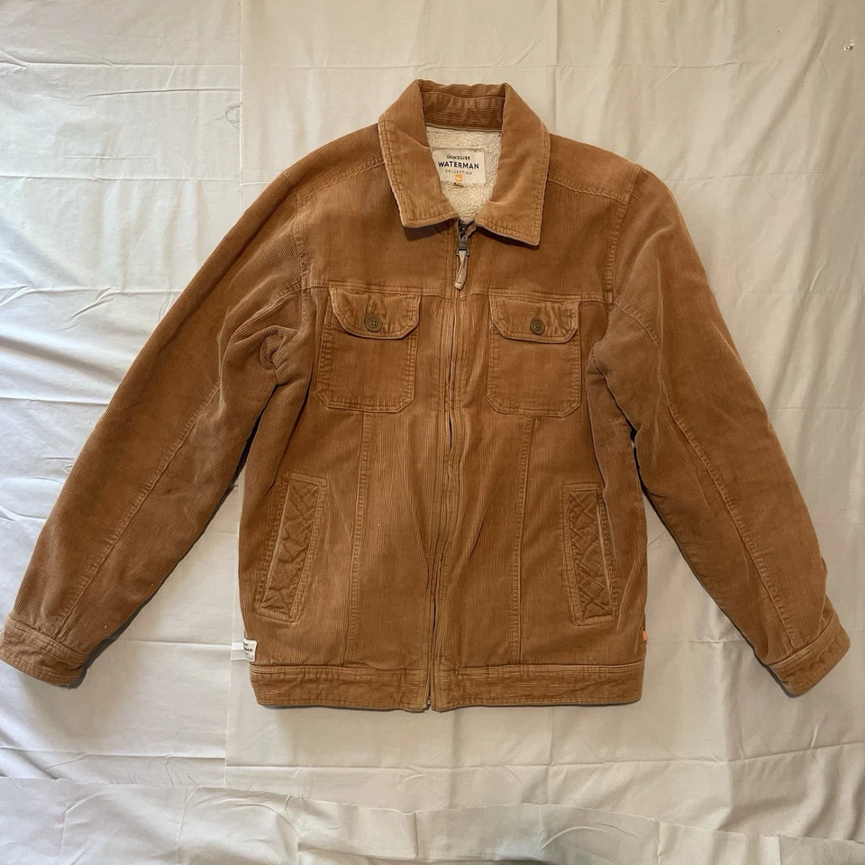 Chaqueta de pana forrada de lana Quicksilver Waterman Collection grande para hombre Foto 1 de 4