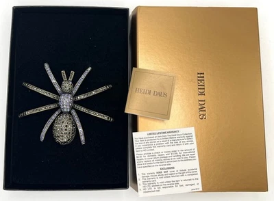 Heidi Daus Signed "Spindly Spider" Crystal Halloween 3D Spider Pin/Brooch NiBwT - Image 1 of 4
