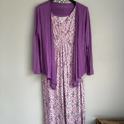 NUEVO Heavenly Soft Carole Hochman Ropa de Dormir Conjunto Casa Vestido Cárdigan Pequeño 3X Foto 1 de 4