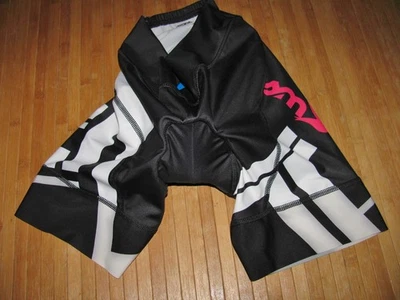SMASHFEST QUEEN Cycle SHORTS Womens MEDIUM Nylon Spandex BLACK  WHITE PINK - Image 1 of 4