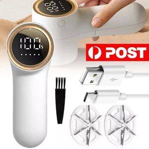 Electric Lint Remover Clothes Bobble Fluff Shaver Debobbler USB Rechargeable UK - Picture 1 of 14