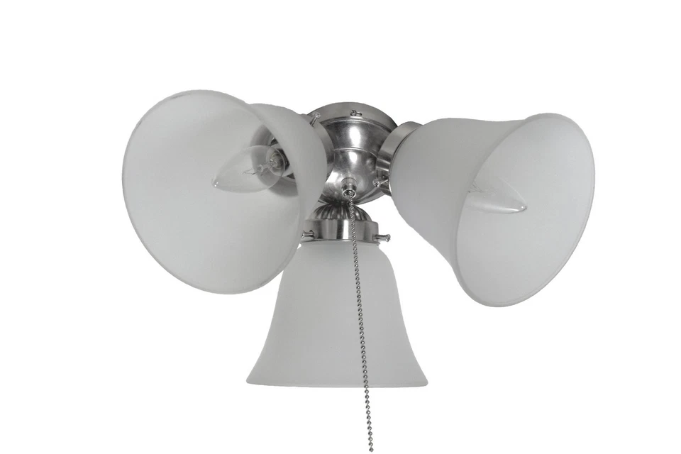 Maxim Lighting Basic Max 12" 3-Light Ceiling Fan Light Kit in Satin Nickel - Image 1 of 1