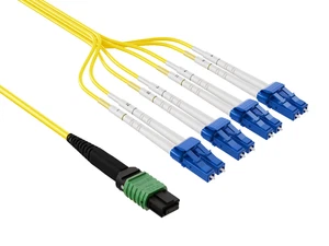 OS2 MTP/4xLC Duplex 9/125 Type B Singlemode Fiber Optic Cable - 1/2/3/4/5 to 30m - Picture 1 of 1