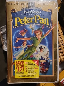 Walt Disney Masterpiece Peter Pan VHS 1998 45th Anniversary Limited Edition - Imagen 1 de 3