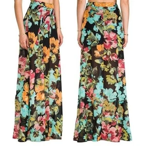 SHOW ME YOUR MUMU Princess Di Ball Gown Maxi Skirt Boho Floral Chiffon Hippie M - Picture 1 of 6