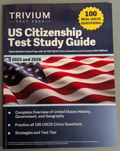 NEW US Citizen Naturalization Trivium Test Prep Study Guide Book 2025 Edition - Picture 1 of 8