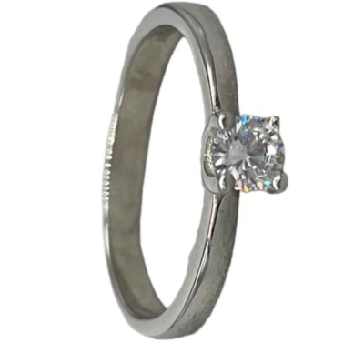 Solitario donna in argento 925 puntoluce regalo da fidanzamento elegante firmato - Immagine 1 di 4