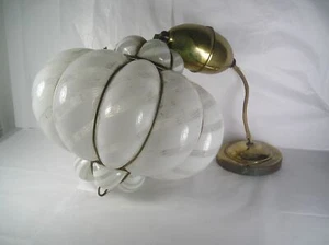 mid century Murano Venini Filigrana Art glass pull down Chandelier Pendant Lamp - Picture 1 of 8