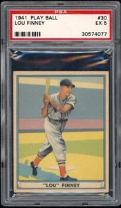 1941 Play Ball #30 Lou Finney Boston Red Sox PSA 5 - Picture 1 of 2