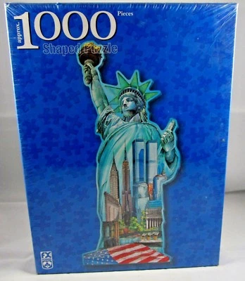 F.X. Schmid 1000 piece Statue of Liberty Shaped Puzzle (Twin Towers) New Sealed - Image 1 of 3