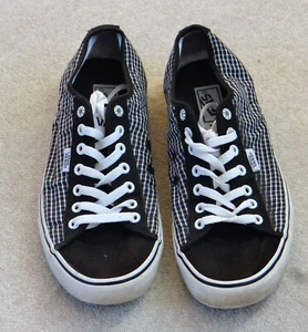 Vans Ferris Black & White Mini Check Coloured Trainers/ Plimpsoles Size 9 Ex Con - Picture 1 of 5