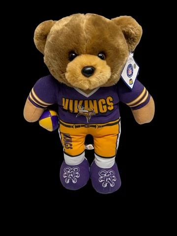 Vintage Minnesota Vikings plush NFL Bear Toy 1999 Good Stuff Deastock  “15 Cover