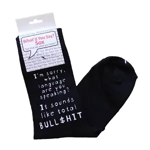 Foozys Gráfico Divertido Calcetines Negros Sarcasmo Suena Como BS Unisex Talla Única - Imagen 1 de 3